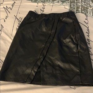 Black leather skirt